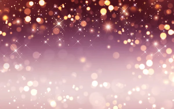 Рождественский Фон Golden Glitter Stars Shiny Pink Стоковое Изображение