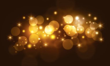 Abstract defocused golden bokeh sparkle glitter lights background. Magic christmas background. clipart