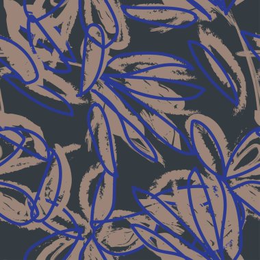 Moda tekstil, grafik, arka plan ve el sanatları için kusursuz desenli fırça darbeleri