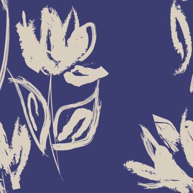 Moda tekstil, grafik, arka plan ve el sanatları için kusursuz desenli fırça darbeleri