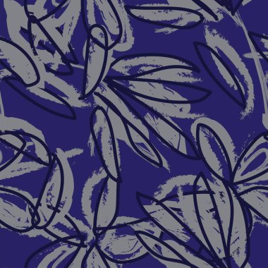 Moda tekstil, grafik, arka plan ve el sanatları için kusursuz desenli fırça darbeleri