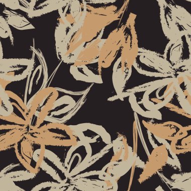 Moda tekstil, grafik, arka plan ve el sanatları için kusursuz desenli fırça darbeleri