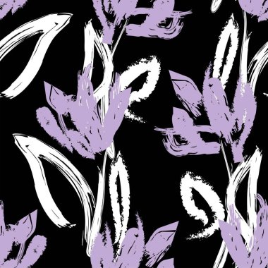 Moda tekstil, grafik, arka plan ve el sanatları için kusursuz desenli fırça darbeleri