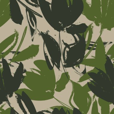 Moda tekstil, grafik, arka plan ve el sanatları için kusursuz desenli fırça darbeleri