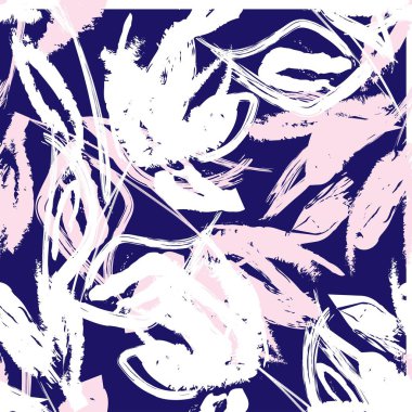 Moda tekstil, grafik, arka plan ve el sanatları için kusursuz desenli fırça darbeleri