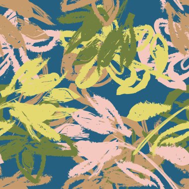 Moda tekstil, grafik, arka plan ve el sanatları için kusursuz desenli fırça darbeleri