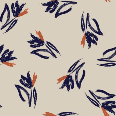 Moda tekstil, grafik, arka plan ve el sanatları için kusursuz desenli fırça darbeleri