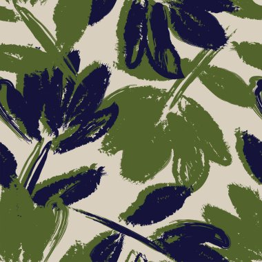 Moda tekstil, grafik, arka plan ve el sanatları için kusursuz desenli fırça darbeleri