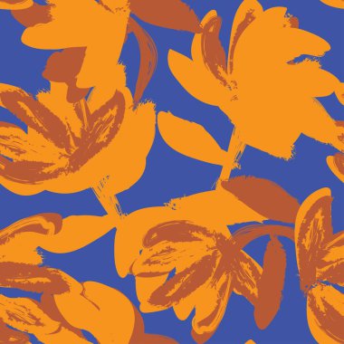 Moda tekstil, grafik, arka plan ve el sanatları için kusursuz desenli fırça darbeleri