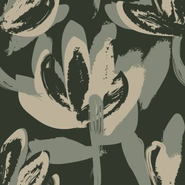 Moda tekstil, grafik, arka plan ve el sanatları için kusursuz desenli fırça darbeleri