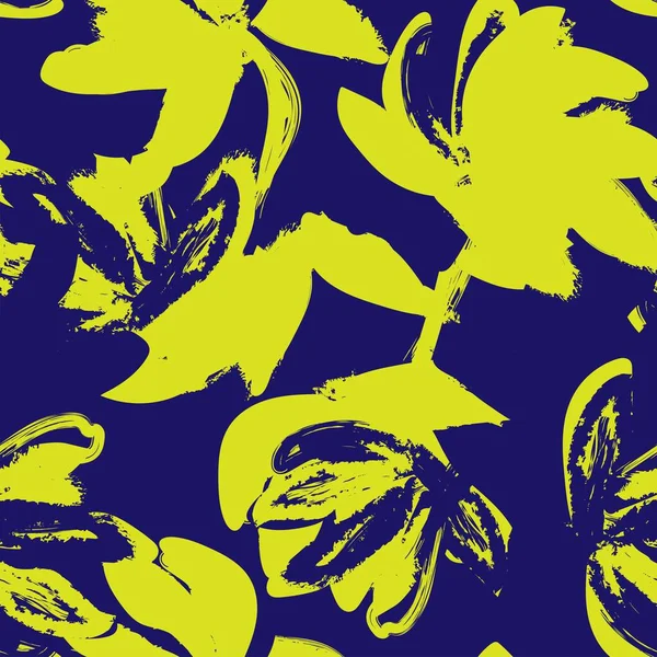 Pinceladas Florais Design Padrão Sem Costura Para Têxteis Moda Gráficos —  Vetores de Stock