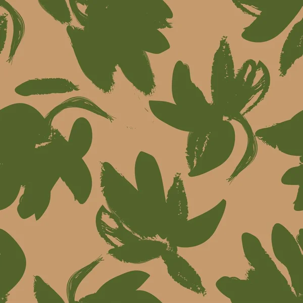 Květinové Tahy Štětcem Hladký Vzor Design Pro Módní Textil Grafiku — Stockový vektor