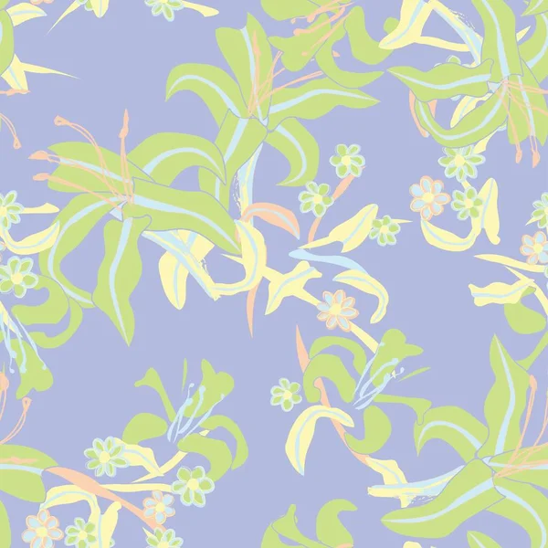 Tropische Floral Naadloze Patroon Achtergrond Voor Mode Textiel Graphics Achtergronden — Stockvector