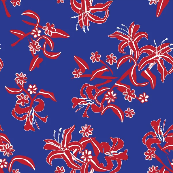 Tropische Florale Nahtlose Muster Hintergrund Für Modetextilien Grafiken Hintergründe Und — Stockvektor