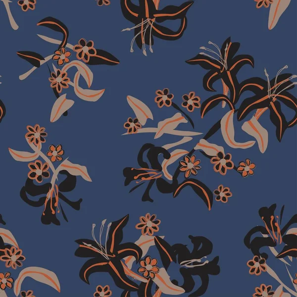 Тропические Цветочные Бесшовные Фон Шаблон Моды Текстиля Графики Фона Ремесел — стоковый вектор
