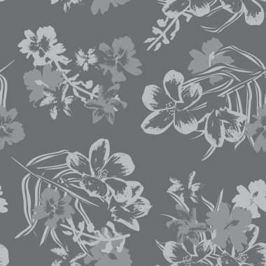Moda tekstil, grafik, arka plan ve el sanatları için Doğulu çiçek desensiz arkaplan