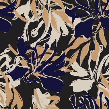 Moda tekstil, grafik, arka plan ve el sanatları için kusursuz desenli fırça darbeleri