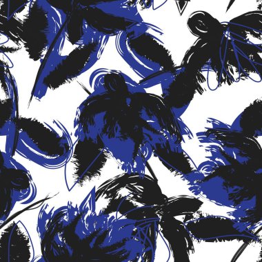 Moda tekstil, grafik, arka plan ve el sanatları için kusursuz desenli fırça darbeleri