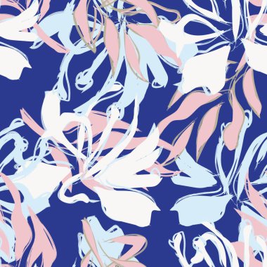 Moda tekstil, grafik, arka plan ve el sanatları için kusursuz desenli fırça darbeleri