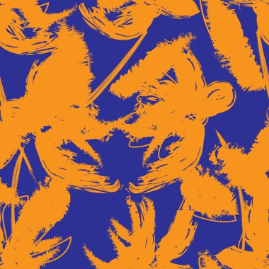 Moda tekstil, grafik, arka plan ve el sanatları için kusursuz desenli fırça darbeleri