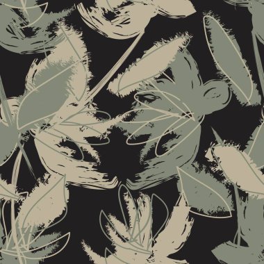 Moda tekstil, grafik, arka plan ve el sanatları için kusursuz desenli fırça darbeleri