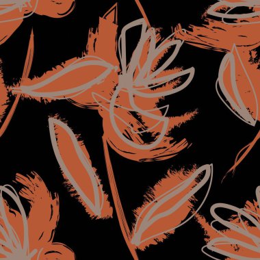 Moda tekstil, grafik, arka plan ve el sanatları için kusursuz desenli fırça darbeleri