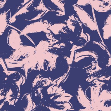 Moda tekstil, grafik, arka plan ve el sanatları için kusursuz desenli fırça darbeleri