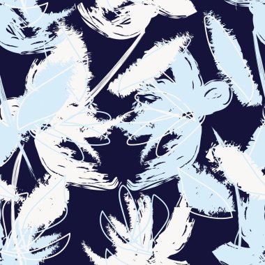 Moda tekstil, grafik, arka plan ve el sanatları için kusursuz desenli fırça darbeleri