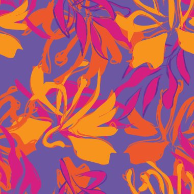 Moda tekstil, grafik, arka plan ve el sanatları için kusursuz desenli fırça darbeleri