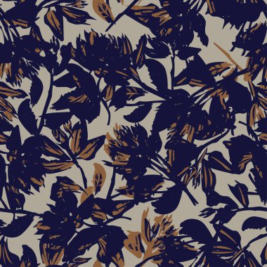 Moda tekstil, grafik, arka plan ve el sanatları için Doğulu çiçek desensiz arkaplan