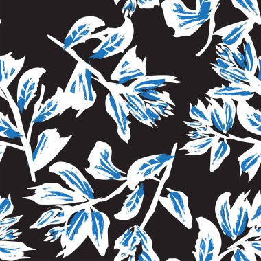 Moda tekstil, grafik, arka plan ve el sanatları için Doğulu çiçek desensiz arkaplan