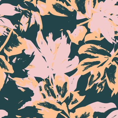 Moda tekstil, grafik, arka plan ve el sanatları için kusursuz desenli fırça darbeleri