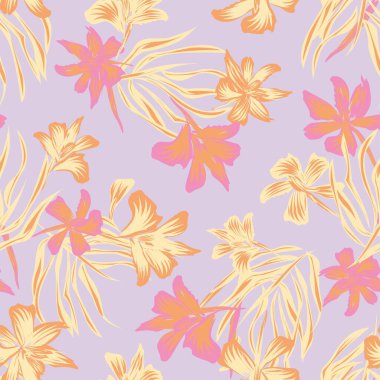 Moda tekstil, grafik, arka plan ve el sanatları için Doğulu çiçek desensiz arkaplan