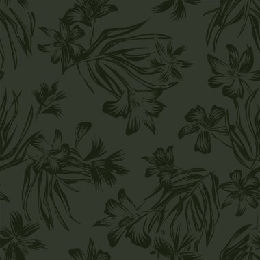 Moda tekstil, grafik, arka plan ve el sanatları için Doğulu çiçek desensiz arkaplan