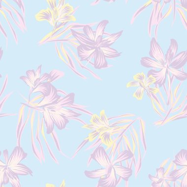 Moda tekstil, grafik, arka plan ve el sanatları için Doğulu çiçek desensiz arkaplan