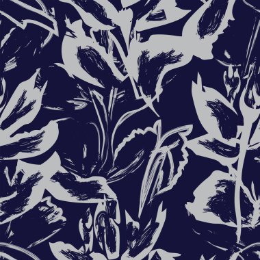 Moda tekstil, grafik, arka plan ve el sanatları için kusursuz desenli fırça darbeleri