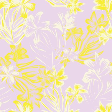 Moda tekstil, grafik, arka plan ve el sanatları için Doğulu çiçek desensiz arkaplan