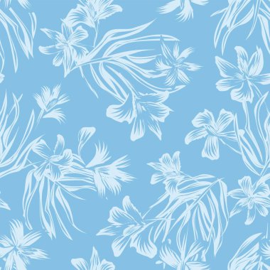 Moda tekstil, grafik, arka plan ve el sanatları için Doğulu çiçek desensiz arkaplan