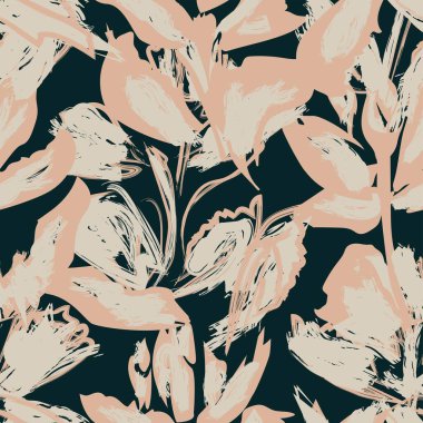 Moda tekstil, grafik, arka plan ve el sanatları için kusursuz desenli fırça darbeleri