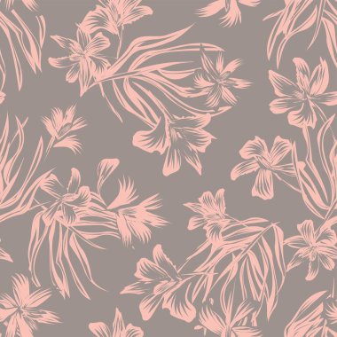 Moda tekstil, grafik, arka plan ve el sanatları için Doğulu çiçek desensiz arkaplan