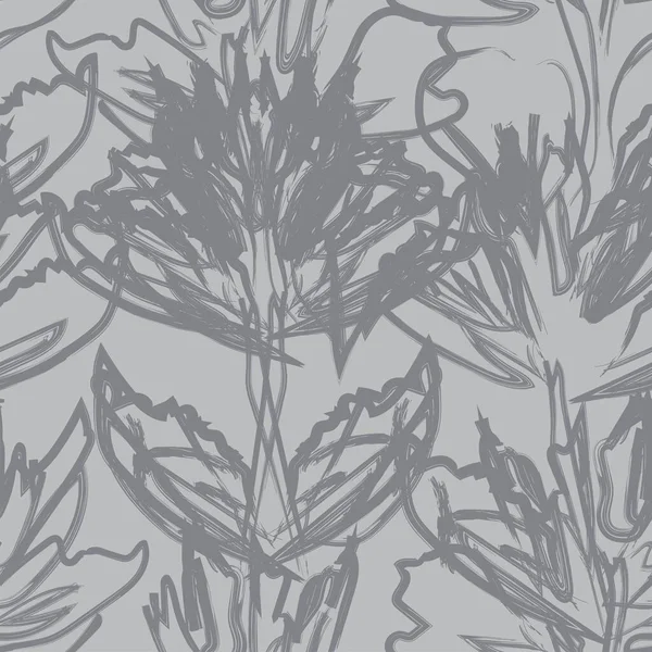 Virágos Ecsetvonások Zökkenőmentes Minta Design Divat Textíliák Grafika Hátterek Kézműves — Stock Vector