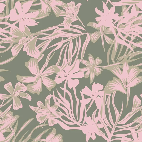 Fondo Patrón Sin Costura Floral Oriental Para Textiles Moda Gráficos — Archivo Imágenes Vectoriales