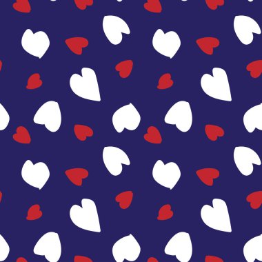 Moda tekstil, grafik ve el sanatları için kalp şekli kusursuz desen tasarımı