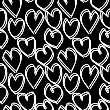 Moda tekstil, grafik ve el sanatları için kalp şekli kusursuz desen tasarımı