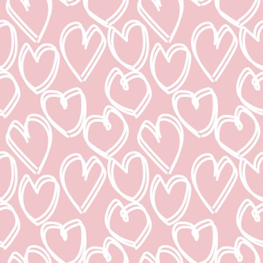 Moda tekstil, grafik ve el sanatları için kalp şekli kusursuz desen tasarımı