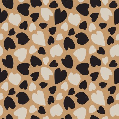 Moda tekstil, grafik ve el sanatları için kalp şekli kusursuz desen tasarımı