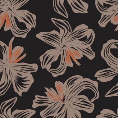 Moda tekstil, grafik, arka plan ve el sanatları için Doğulu çiçek desensiz arkaplan