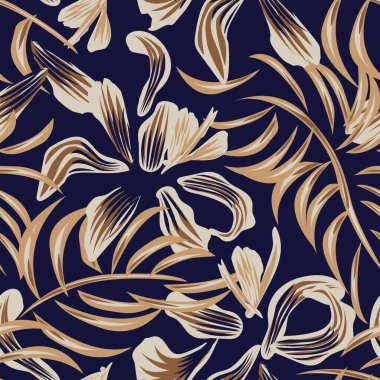 Moda tekstil, grafik, arka plan ve el sanatları için Doğulu çiçek desensiz arkaplan