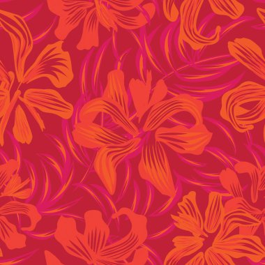 Moda tekstil, grafik, arka plan ve el sanatları için Doğulu çiçek desensiz arkaplan