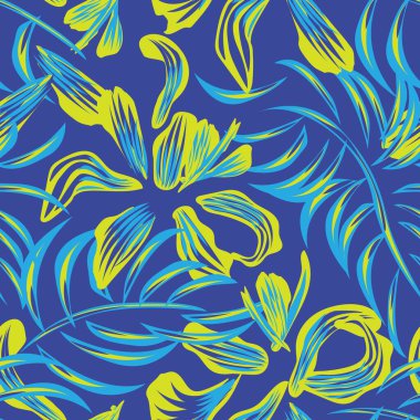 Moda tekstil, grafik, arka plan ve el sanatları için Doğulu çiçek desensiz arkaplan